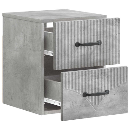 vidaXL Wall-Mounted Bedside Cabinet with Drawer 2 pcs Concrete Grey