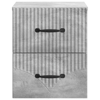 vidaXL Wall-Mounted Bedside Cabinet with Drawer 2 pcs Concrete Grey