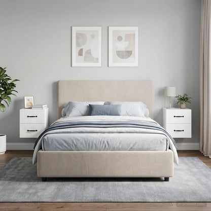 vidaXL Wall-Mounted Bedside Cabinet with Drawer 2 pcs High Gloss White