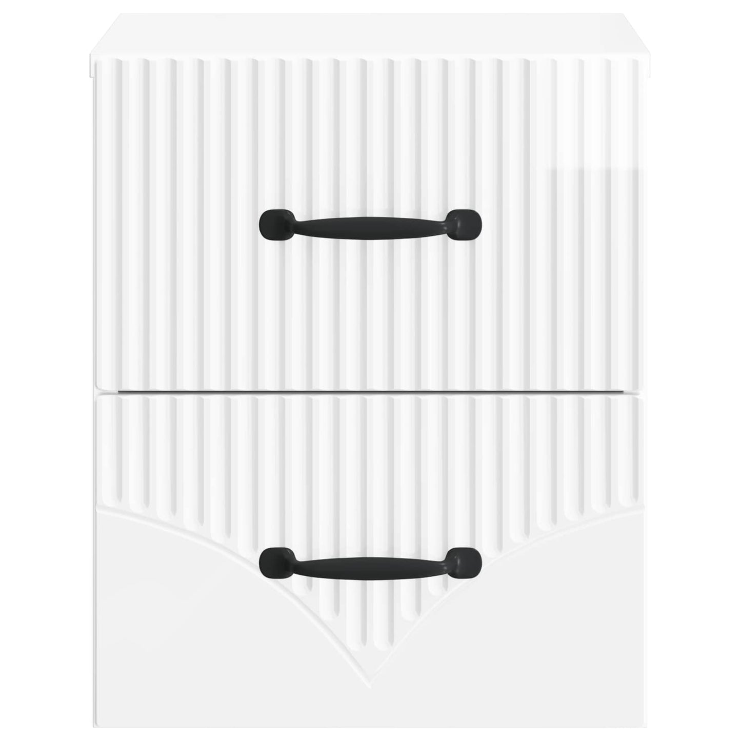 vidaXL Wall-Mounted Bedside Cabinet with Drawer 2 pcs High Gloss White
