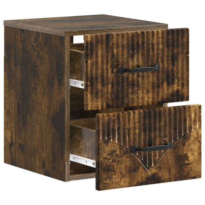 vidaXL Wall-Mounted Bedside Cabinet Smoked Oak 34.5 x 33 x 40 cm
