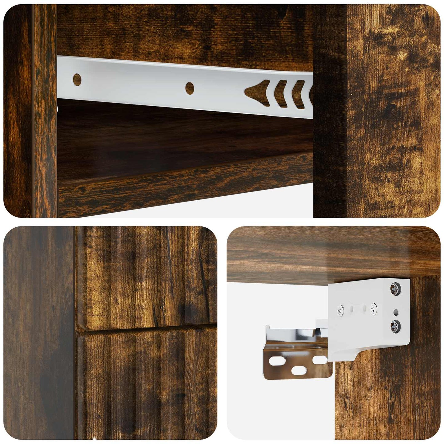 vidaXL Wall-Mounted Bedside Cabinet 2 pcs Smoked Oak 34.5 x 33 x 40 cm