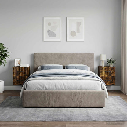 vidaXL Wall-Mounted Bedside Cabinet 2 pcs Smoked Oak 34.5 x 33 x 40 cm