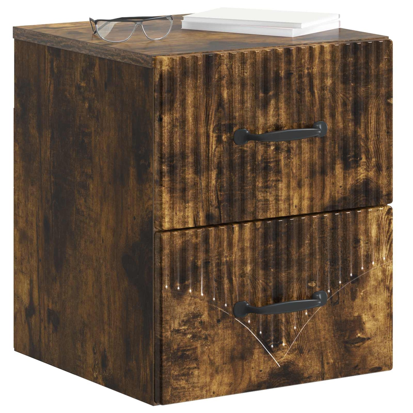 vidaXL Wall-Mounted Bedside Cabinet 2 pcs Smoked Oak 34.5 x 33 x 40 cm
