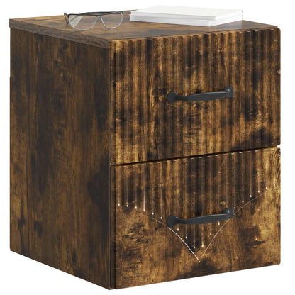 vidaXL Wall-Mounted Bedside Cabinet 2 pcs Smoked Oak 34.5 x 33 x 40 cm