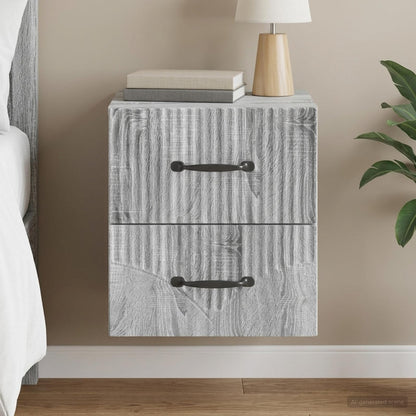 vidaXL Wall-Mounted Bedside Cabinet Grey Sonoma 34.5 x 33 x 40 cm