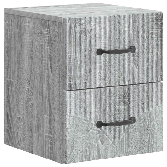 vidaXL Wall-Mounted Bedside Cabinet Grey Sonoma 34.5 x 33 x 40 cm
