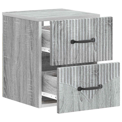 vidaXL Wall-Mounted Bedside Cabinet Grey Sonoma 34.5 x 33 x 40 cm