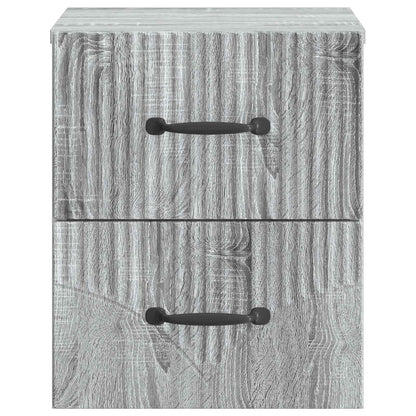 vidaXL Wall-Mounted Bedside Cabinet Grey Sonoma 34.5 x 33 x 40 cm