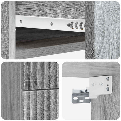 vidaXL Wall-Mounted Bedside Cabinet 2 pcs Grey Sonoma Engineered Wood