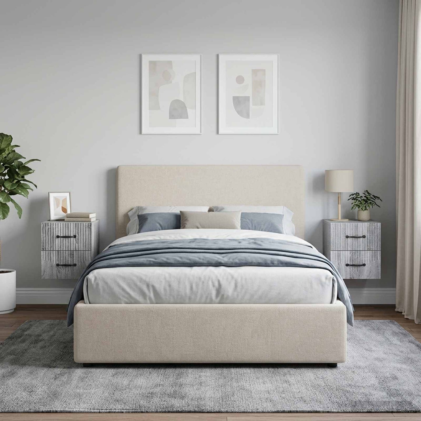 vidaXL Wall-Mounted Bedside Cabinet 2 pcs Grey Sonoma Engineered Wood