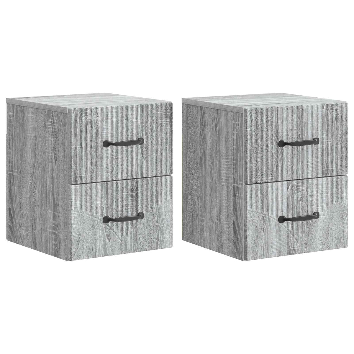 vidaXL Wall-Mounted Bedside Cabinet 2 pcs Grey Sonoma