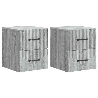 vidaXL Wall-Mounted Bedside Cabinet 2 pcs Grey Sonoma Engineered Wood