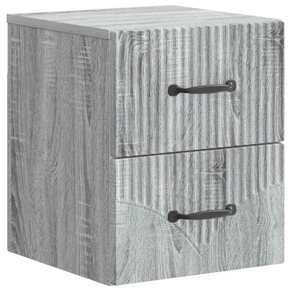 vidaXL Wall-Mounted Bedside Cabinet 2 pcs Grey Sonoma Engineered Wood