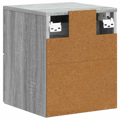 vidaXL Wall-Mounted Bedside Cabinet 2 pcs Grey Sonoma Engineered Wood