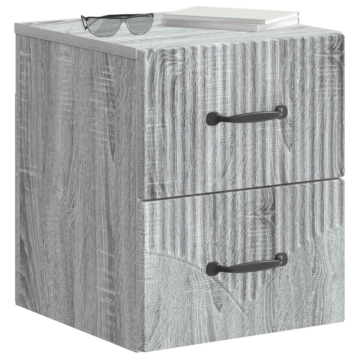 vidaXL Wall-Mounted Bedside Cabinet 2 pcs Grey Sonoma