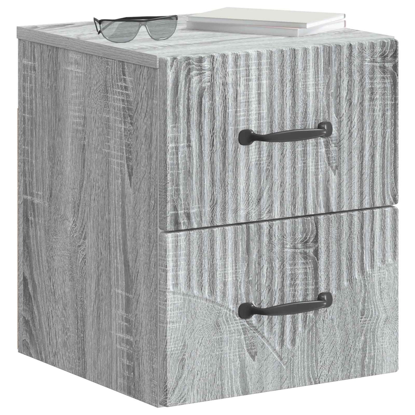 vidaXL Wall-Mounted Bedside Cabinet 2 pcs Grey Sonoma Engineered Wood