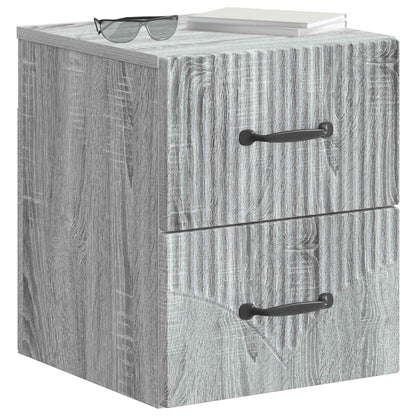 vidaXL Wall-Mounted Bedside Cabinet 2 pcs Grey Sonoma Engineered Wood