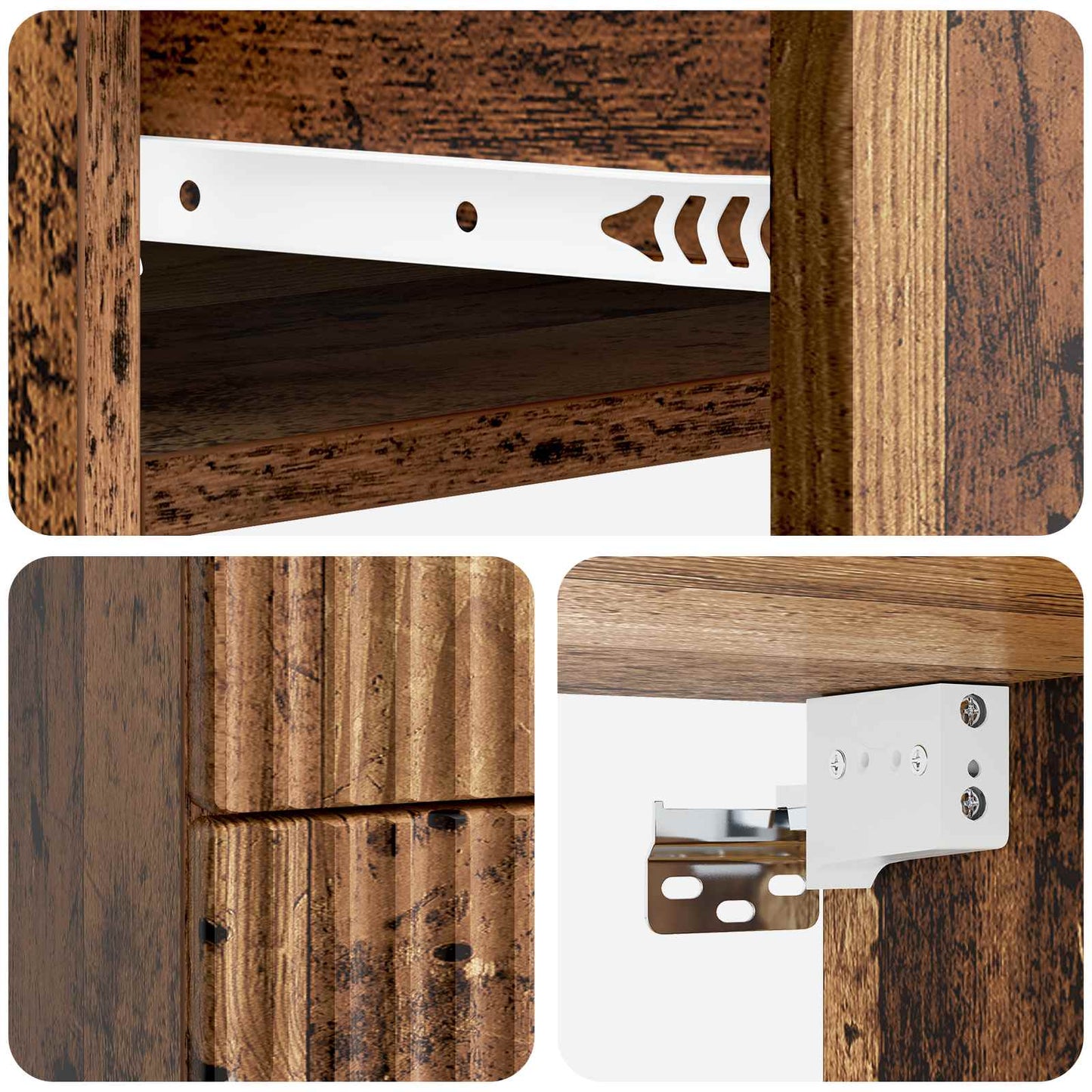 vidaXL Wall-Mounted Bedside Cabinet Old Wood 34.5 x 33 x 40 cm