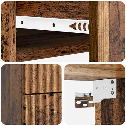 vidaXL Wall-Mounted Bedside Cabinet Old Wood 34.5 x 33 x 40 cm