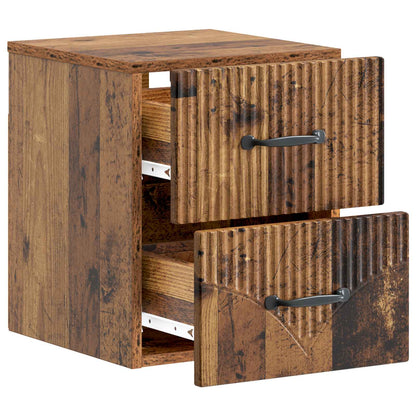 vidaXL Wall-Mounted Bedside Cabinet Old Wood 34.5 x 33 x 40 cm