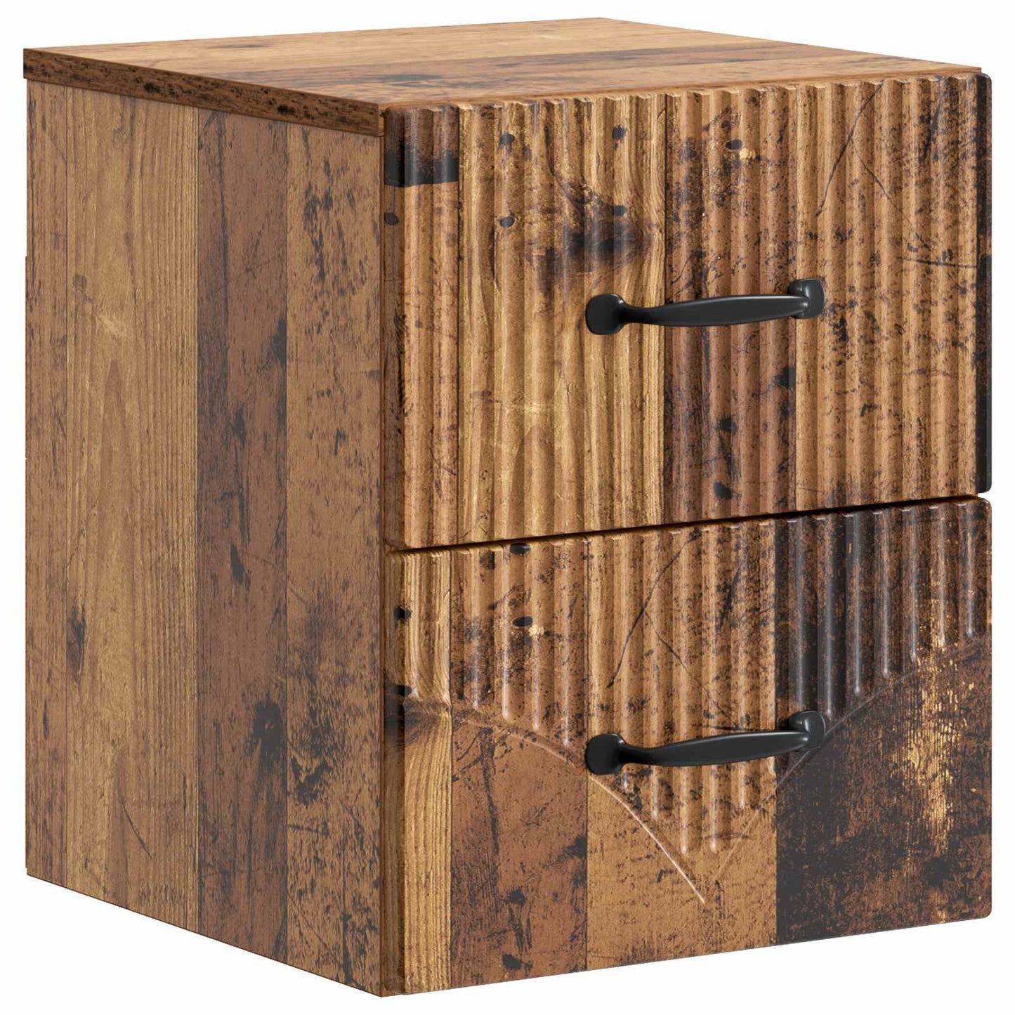 vidaXL Wall-Mounted Bedside Cabinet 2 pcs Old Wood 34.5 x 33 x 40 cm