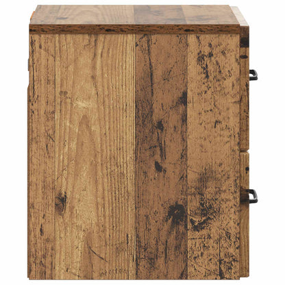 vidaXL Wall-Mounted Bedside Cabinet 2 pcs Old Wood 34.5 x 33 x 40 cm