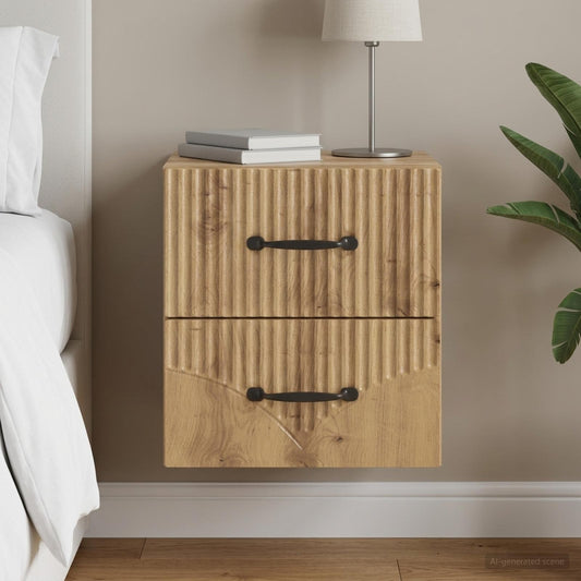 vidaXL Wall-Mounted Bedside Cabinet Artisan Oak 34.5 x 33 x 40 cm