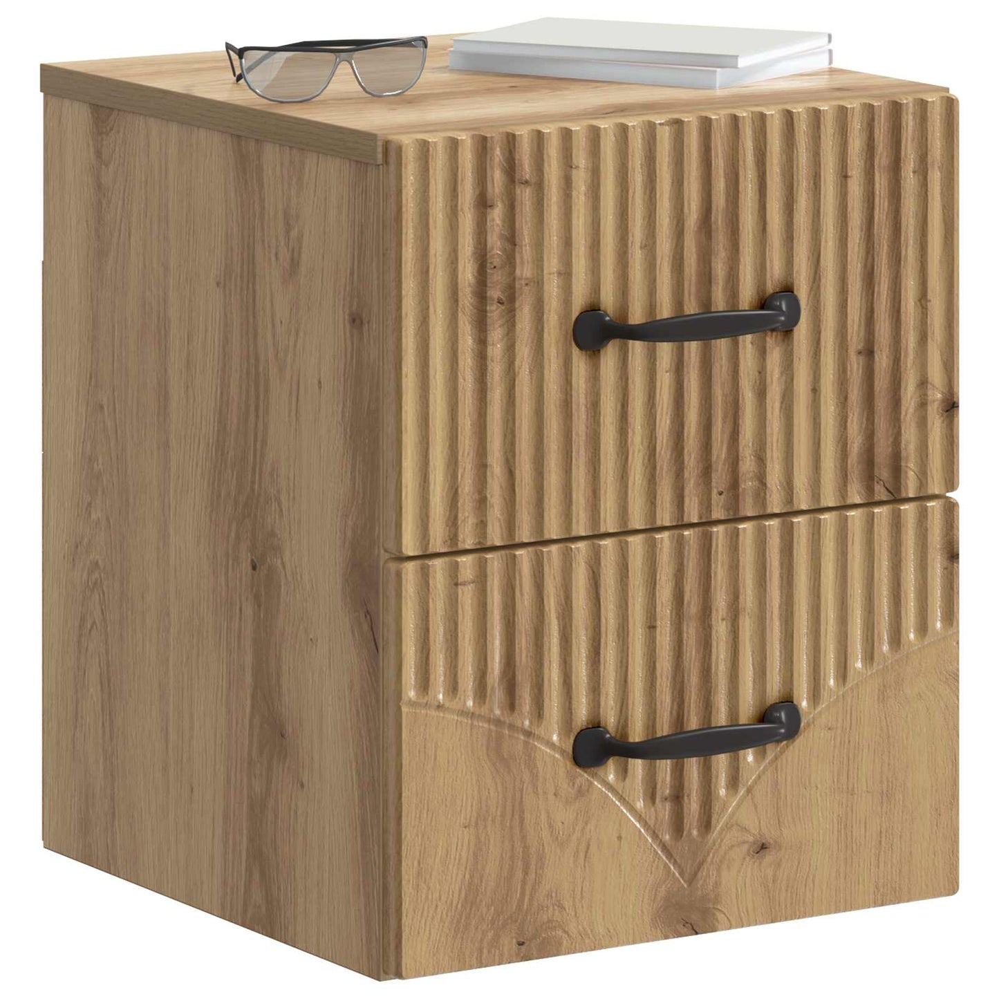 vidaXL Wall-Mounted Bedside Cabinet Artisan Oak 34.5 x 33 x 40 cm