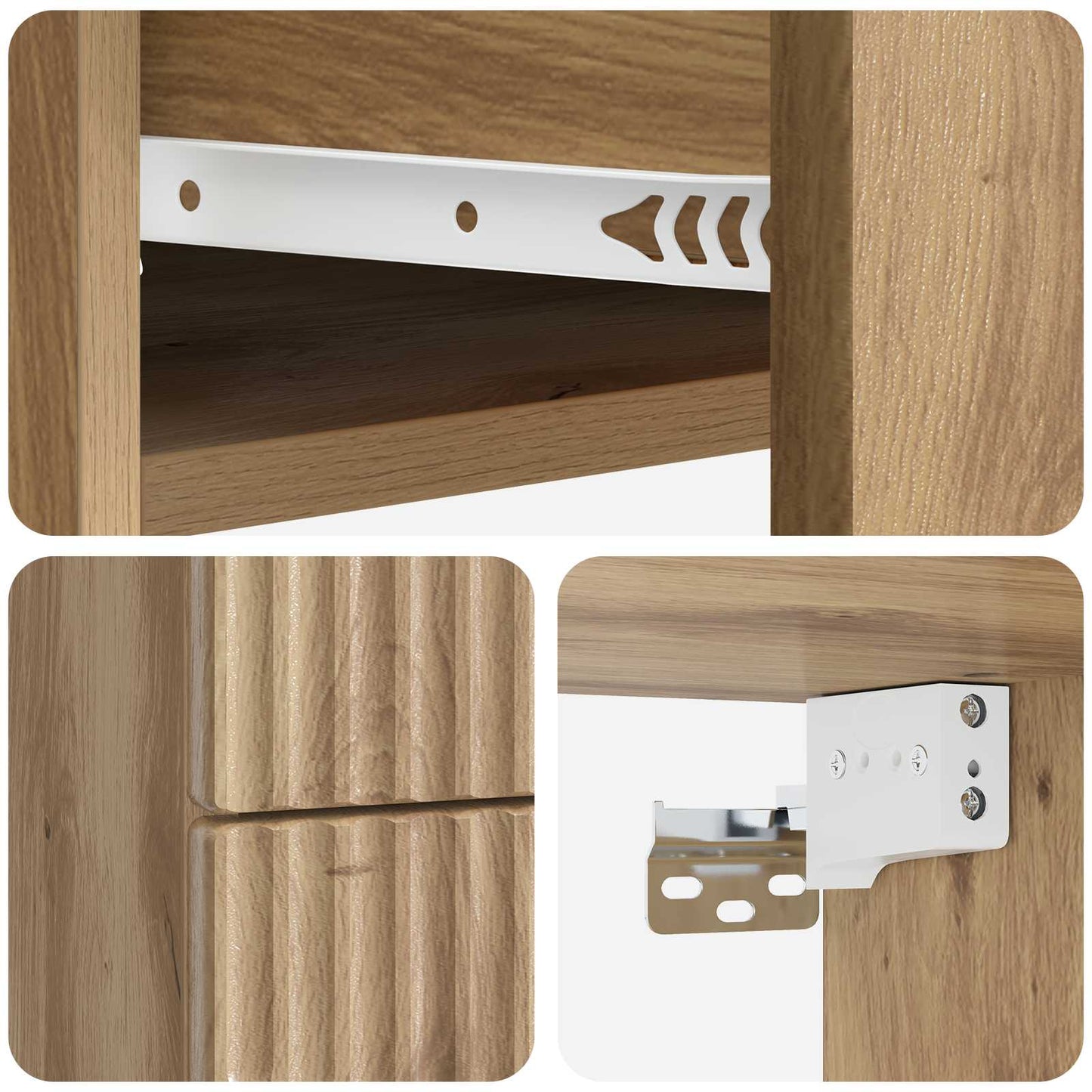 vidaXL Wall-Mounted Bedside Cabinet 2 pcs Artisan Oak