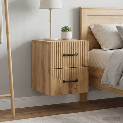vidaXL Wall-Mounted Bedside Cabinet 2 pcs Artisan Oak