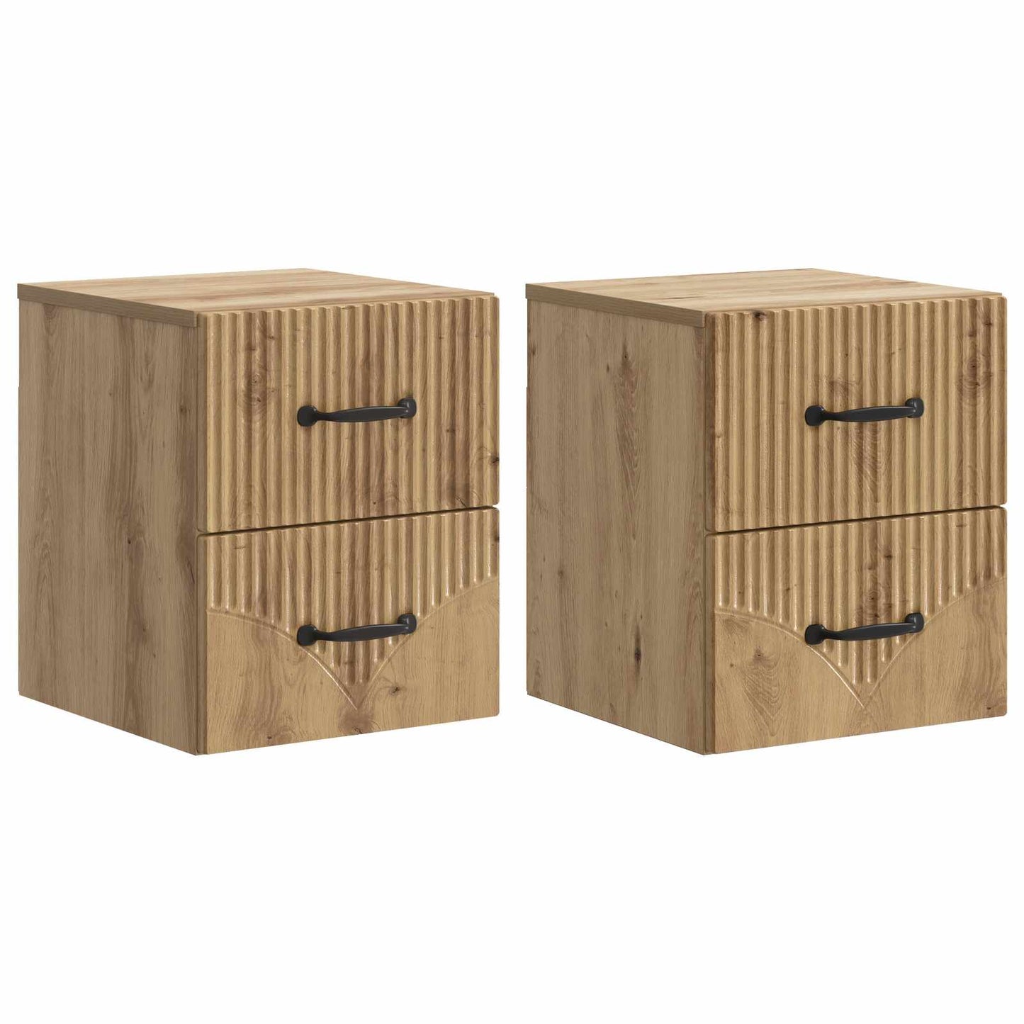 vidaXL Wall-Mounted Bedside Cabinet 2 pcs Artisan Oak