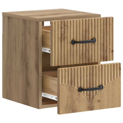vidaXL Wall-Mounted Bedside Cabinet 2 pcs Artisan Oak