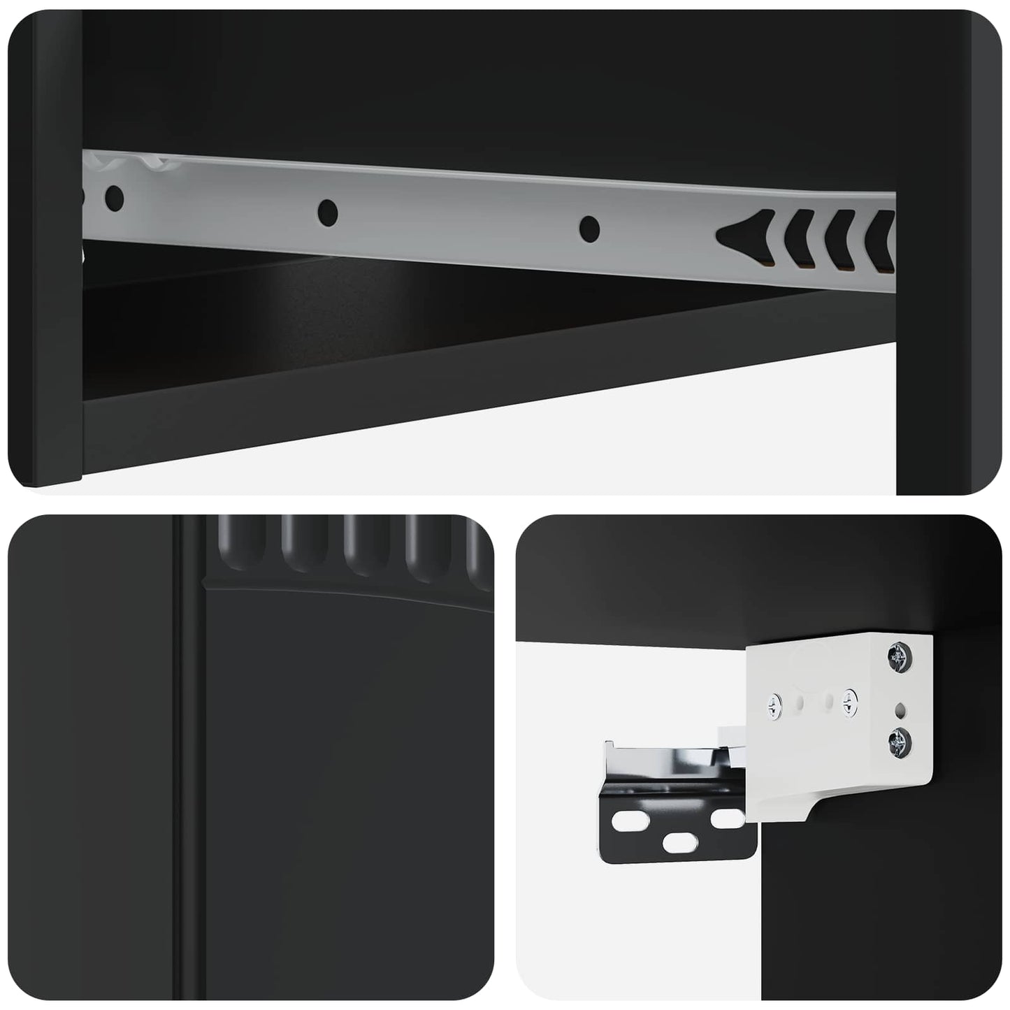 vidaXL Wall-Mounted Side Table Black 59 x 34.5 x 17 cm Engineered Wood