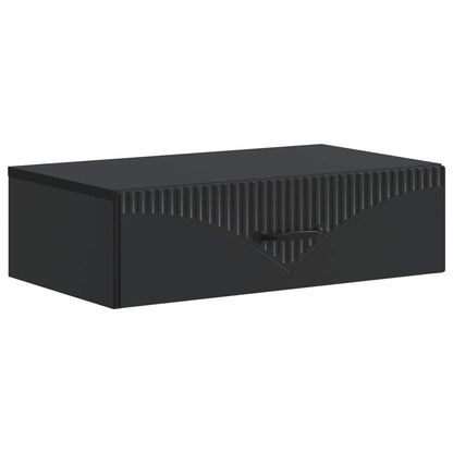 vidaXL Wall-Mounted Side Table Black 59 x 34.5 x 17 cm Engineered Wood