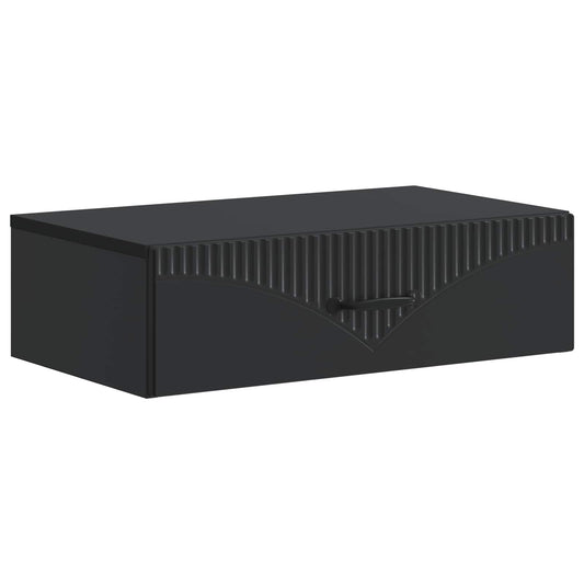 vidaXL Wall-Mounted Side Table Black 59 x 34.5 x 17 cm Engineered Wood