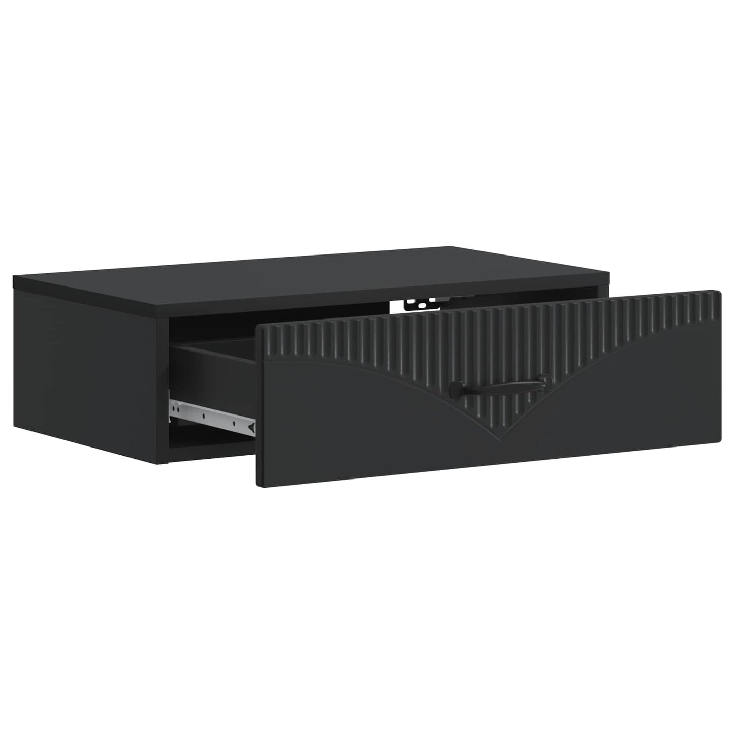vidaXL Wall-Mounted Side Table Black 59 x 34.5 x 17 cm Engineered Wood