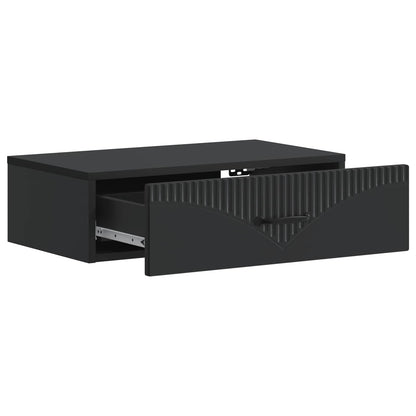 vidaXL Wall-Mounted Side Table Black 59 x 34.5 x 17 cm Engineered Wood