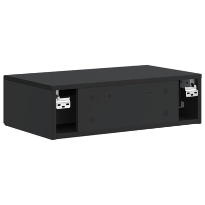 vidaXL Wall-Mounted Side Table 59 x 34.5 x 17 cm Engineered Wood Black