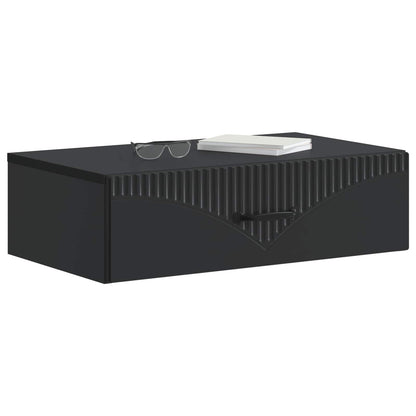 vidaXL Wall-Mounted Side Table Black 59 x 34.5 x 17 cm Engineered Wood