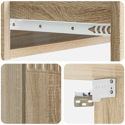 vidaXL Wall-Mounted Side Table Sonoma Oak 59 x 34.5 x 17 cm