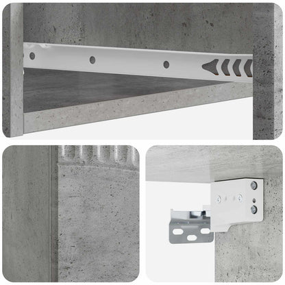 vidaXL Wall-Mounted Side Table Concrete Grey 59 x 34.5 x 17 cm