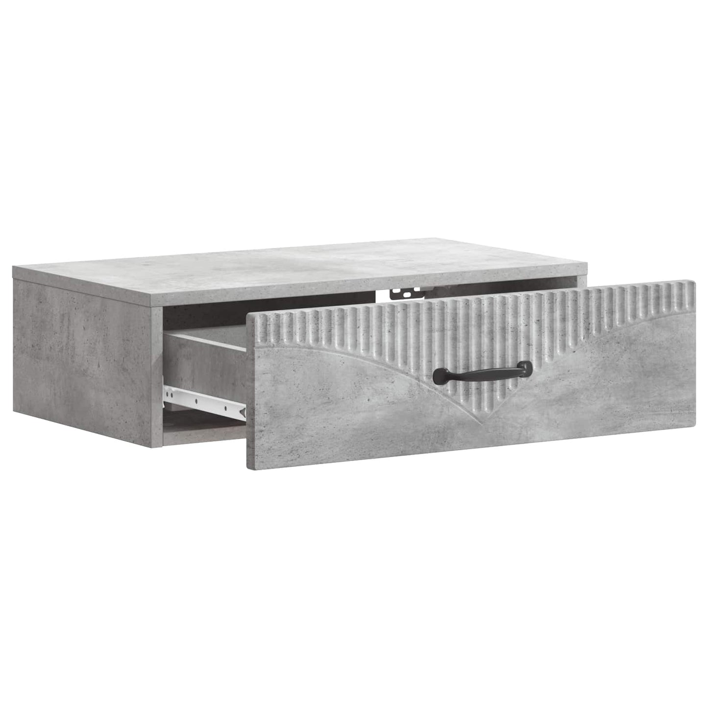 vidaXL Wall-Mounted Side Table Concrete Grey 59 x 34.5 x 17 cm