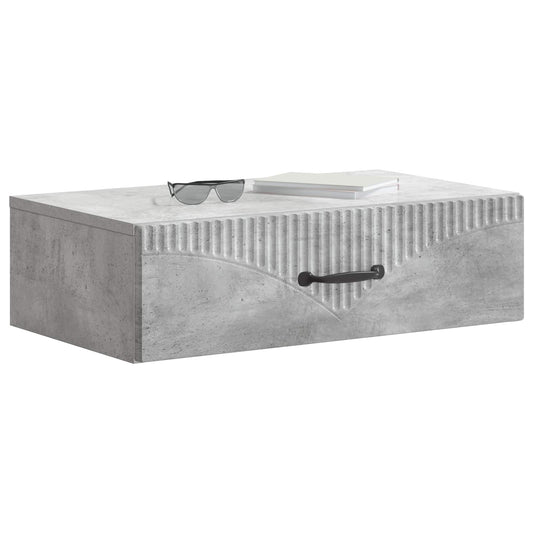 vidaXL Wall-Mounted Side Table Concrete Grey 59 x 34.5 x 17 cm