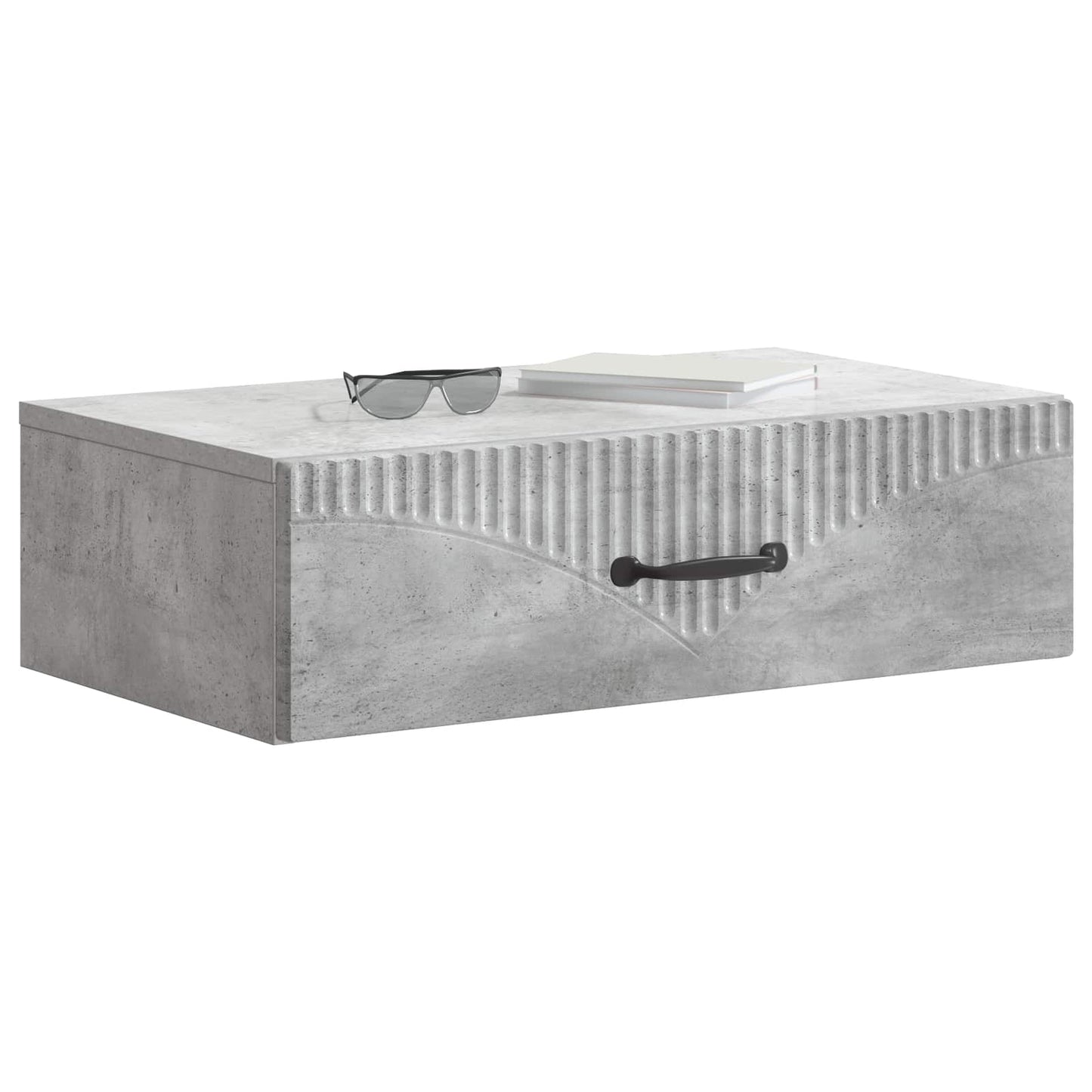vidaXL Wall-Mounted Side Table Concrete Grey 59 x 34.5 x 17 cm