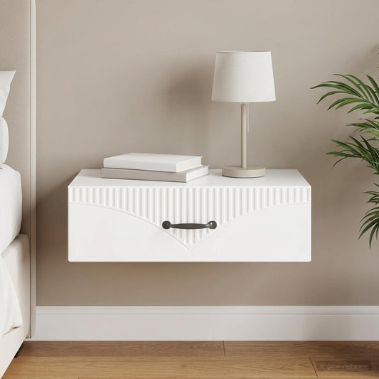 vidaXL Wall-Mounted Side Table High Gloss White 59 x 34.5 x 17 cm