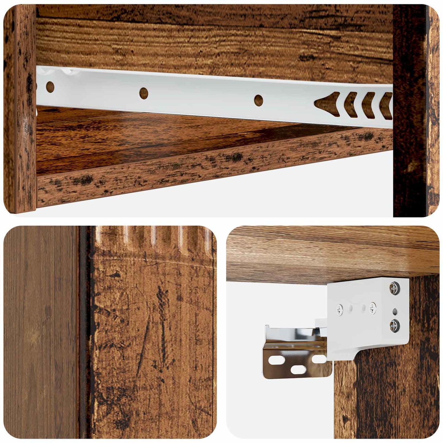 vidaXL Wall-Mounted Side Table Wall-mounted Old Wood 59 x 34.5 x 17 cm