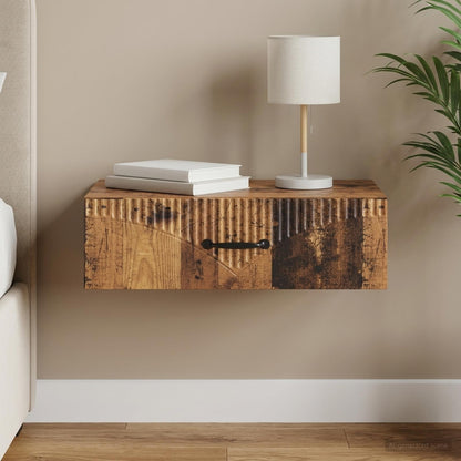 vidaXL Wall-Mounted Side Table Wall-mounted Old Wood 59 x 34.5 x 17 cm