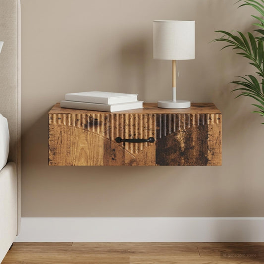 vidaXL Wall-Mounted Side Table Wall-mounted Old Wood 59 x 34.5 x 17 cm