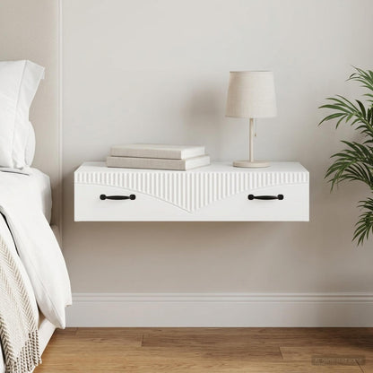 vidaXL Wall-Mounted Side Table Wall-mounted White 87.5 x 34.5 x 17 cm